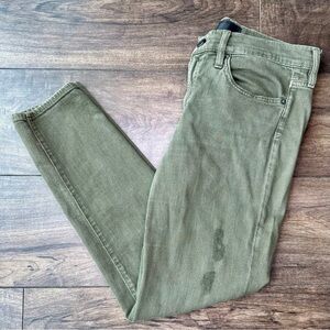 Vince Mason Relaxed Distressed Jeans - Women’s 27 - Olive Green - Skinny Ankle
